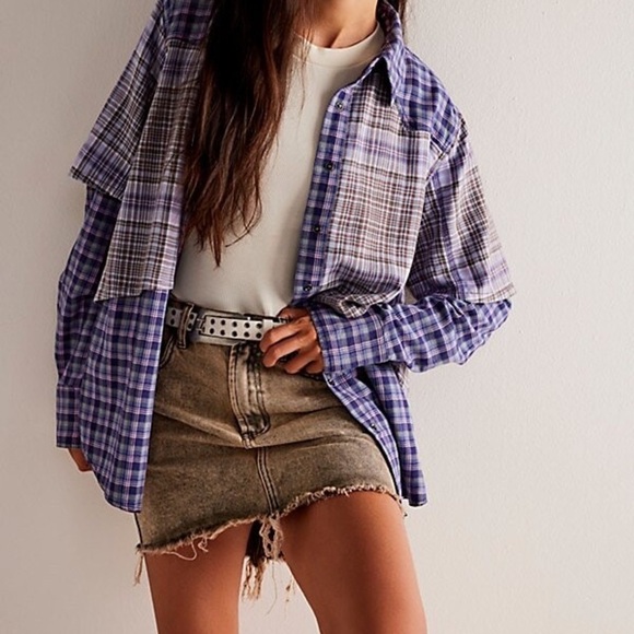 NWT Free People We The Free Layer It Up Plaid Top Size XS - Picture 1 of 10